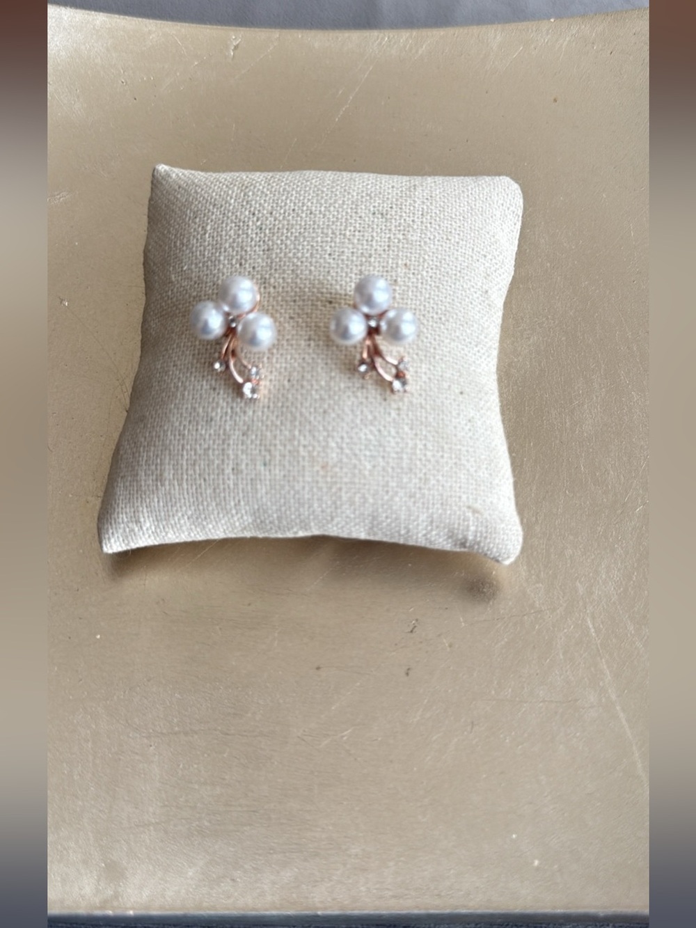 Pearl Cluster Rose Gold Stud Earrings - Women Jewelry